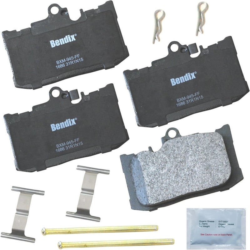 Bendix Priority1 CFM1686 Semi-Metallic Front Brake Pads for Select Models Lexus GS200t, GS300, GS350, GS450h, IS500, RC200t, RC300, RC350, RC350 - Image 1